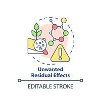 Unwanted residual effects concept icon. Genetically modified plant. Gmo disadvantages abstract idea thin line illustration. Isolated outline drawing. Editable stroke. Arial, Myriad Pro-Bold fonts used vector