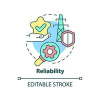 Reliability concept icon. Automatic protection of smart grid abstract idea thin line illustration. Isolated outline drawing. Editable stroke. Roboto-Medium, Myriad Pro-Bold fonts used vector