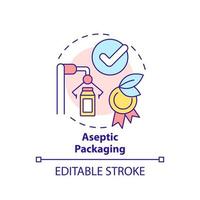 Aseptic packaging concept icon. Bacterium free product. Advantages of UHT milk abstract idea thin line illustration. Isolated outline drawing. Editable stroke. Arial, Myriad Pro-Bold fonts used vector