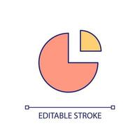 Segment RGB color icon. Part of circle. Fragment and section. Infographic and diagram. Shape component. Isolated vector illustration. Simple filled line drawing. Editable stroke. Arial font used