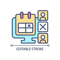 Digital task management RGB color icon. Organizing project deadlines. Track schedule. Team collaboration. Isolated vector illustration. Simple filled line drawing. Editable stroke. Arial font used