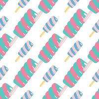 Small and middle fruit twister ice cream isolated seamless pattern. White background. vector