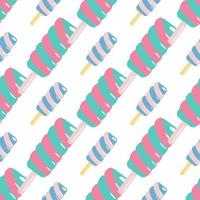 Small and middle fruit twister ice cream isolated seamless pattern. White background. vector