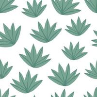 Simple tropical green leaves seamless pattern. Exotic plant. vector