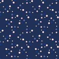 Abstract seamless polka dot pattern in navy blue colors. Surface design. vector