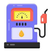 bomba de gasolina en icono plano, vector editable