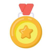 An achievement concept icon, star medal vector