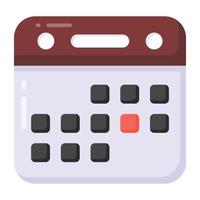 An icon design of calendar, editable vector