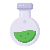 Chemical flask, experiment icon in trendy vector style