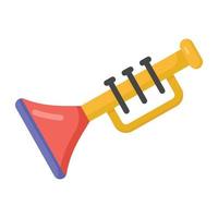 un cuerno de música francés, icono de trompeta vector