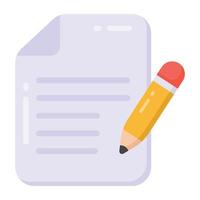 Article writing,  flat icon of article writing vector