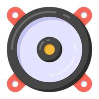 Sound system, flat icon of car woofer vector