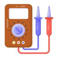 Electric tool flat style icon of multimeter vector