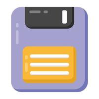 Flat icon of floppy disk, storage device vector