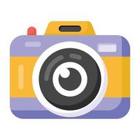 Camera, photographic equipment icon in flat style vector