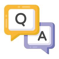 Icon of question and answer in flat style. vector