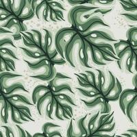 estampado de follaje monstera sin costuras en estilo dibujado a mano. impresión de la naturaleza vector