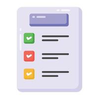 A flat design of checklist icon vector