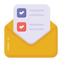 Letter coming out from envelope, open mail icon vector