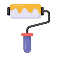 Paint roller icon, flat editable vector