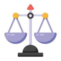 Balance scale icon in editable flat style vector