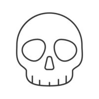 Skull linear icon. Thin line illustration. Poison contour symbol. Vector isolated outline drawing