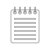 Outline spiral notebook icon. Diary for business. School notebook. vector