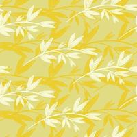 Vintage yellow leaf seamless pattern. Botanical background. Retro floral wallpaper. vector