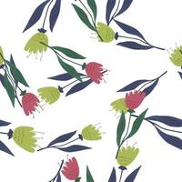 Little wildflower seamless pattern on white background. vector