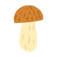 Mushroom isolated on white background. Cartoon seasonal vegetable hand drawn. vector