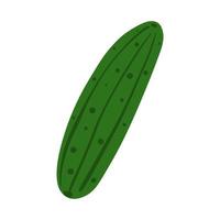 Cute cucumber isolated on white background. Doodle vegetable. vector