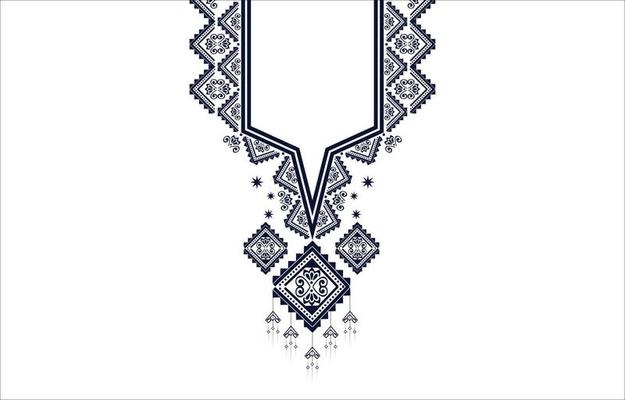 Textile Fabric neck design, pattern traditional, floral necklace embroidery  design for fashion women clothing Neckline design for textile print.  22151996 Vector Art at Vecteezy