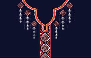 Ethnic Neck Embroidery Geometric shapes ethnic patterns neck embroidery designs for backgrounds or wallpaper and clothing for fashion vector