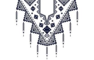 Ethnic Neck Embroidery Geometric shapes ethnic patterns neck embroidery designs for backgrounds or wallpaper and clothing for fashion vector