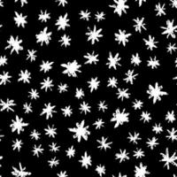 Grunge stars seamless pattern. White ink stains star wallpaper vector