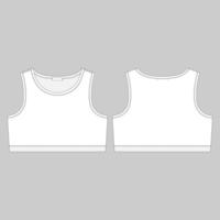 Technical sketch girl sports bra isolated on gray background. vector