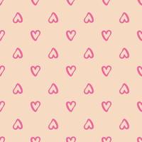 Simple geometric pink hearts seamless pattern. Valentines Day backdrop. vector