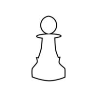 Chess pawn symbol isolated on white background in outline style. vector