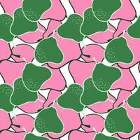 Doodle pear seamless pattern. Hand drawn botanical backdrop. vector