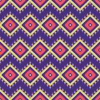 amarillo, blanco, naranja sobre violeta. patrón geométrico étnico oriental diseño tradicional para fondo, alfombra, papel pintado, ropa, envoltura, batik, tela, estilo de bordado de ilustración vectorial vector