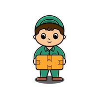 Cute courier character, Vector illustration eps.10