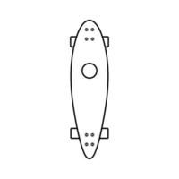 Skateboard Outline Icon Illustration on White Background vector