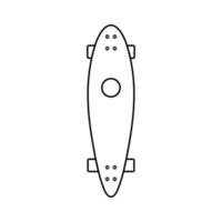 Skateboard Outline Icon Illustration on White Background vector