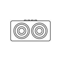 Speaker Black and White Icon in Outline Style on a White Background Suitable for Music, Stereo, Audio Icon. Isolated vector