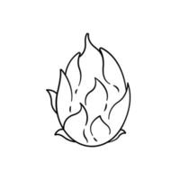 Dragon Fruit Outline Icon on White Background vector