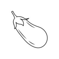 Eggplant Outline Icon on White Background vector