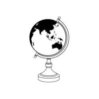 Globe Outline Icon Illustration on White Background vector