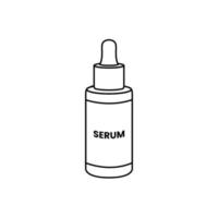 ilustración de icono de contorno de botella de suero sobre fondo blanco aislado adecuado para belleza, salón, atención médica vector