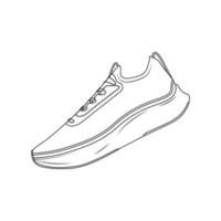 Running Shoes Outline Icon Illustration on White Background vector