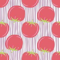 Geometric tomato seamless pattern for fabric design. Red tomatoes background. vector